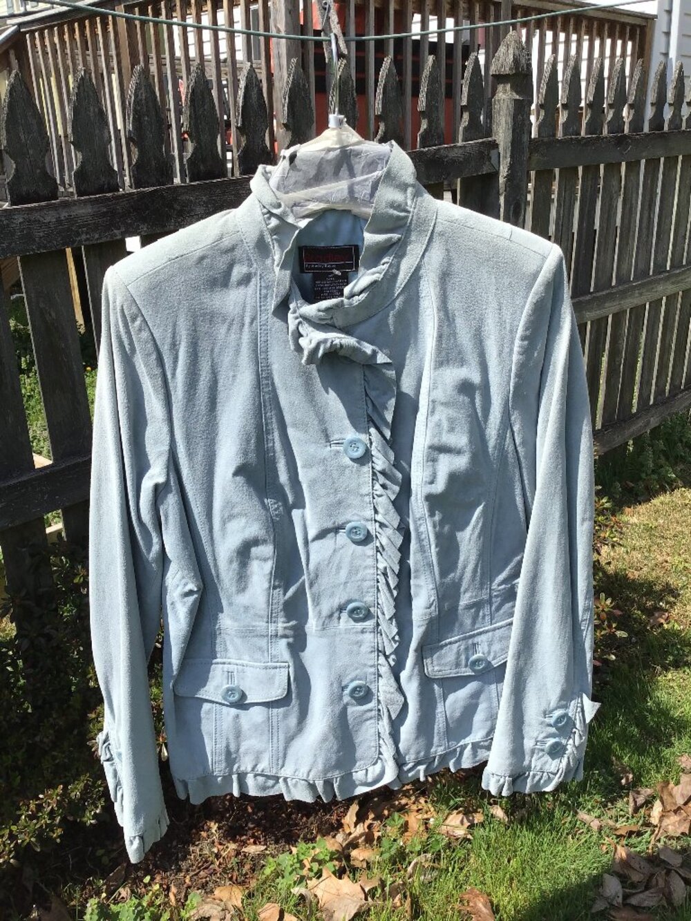 "Bradley" Baby Blue Leather Jacket (never worn)